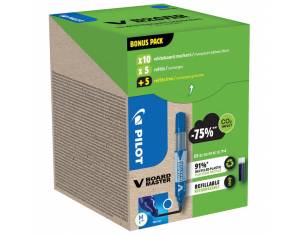 Set marker za bijelu ploču 2,3 mm V Board Master Begreen pk10 Pilot + refili (5+5 gratis) plavi