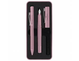 Garnitura olovka kemijska+nalivpero Grip 2010 Harmony u met.kutiji Faber Castell 201528 roza