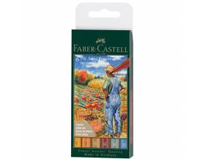 Set Pitt artist brush B  6boja Harvest Faber-Castell 167179 blister