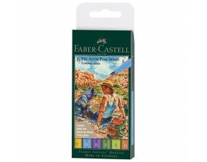 Set Pitt artist brush B  6boja Summer vibes Faber-Castell 167178 blister