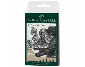 Set Pitt artist pk8 Black Faber-Castell 167158 blister