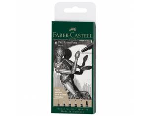 Set Pitt artist pk6 Black Faber-Castell 167154 blister