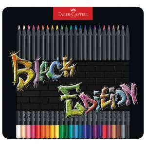 Boje drvene 24boje metalna kutija Black Edition Faber-Castell 116425