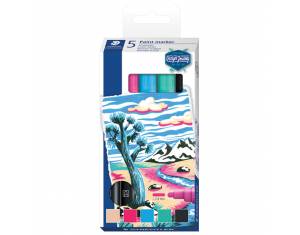 Marker akrilni 2,4 mm pk5 Lumocolor Design Journey Staedtler 349 C5 sortirano blister