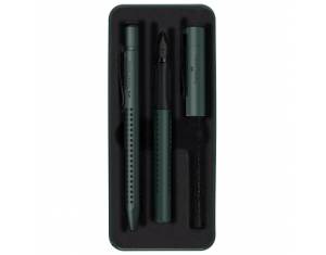 Garnitura olovka kemijska+nalivpero Grip 2011 Edition u met.kut. Faber Castell 201535 t.zelena
