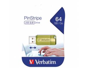 Memorija USB 64GB 2.0 PinStripe Verbatim 49964 zelena blister