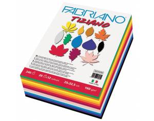 Papir u boji 25x32,5cm 160g pk240 Tiziano Maxipack Fabriano sortirano