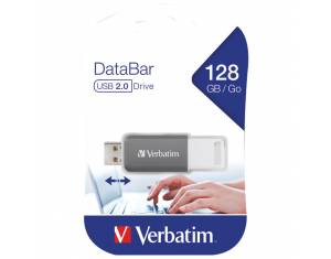 Memorija USB128GB 2.0 DataBar Verbatim 49456 siva blister