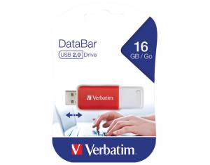 Memorija USB 16GB 2.0 DataBar Verbatim 49453 crvena blister