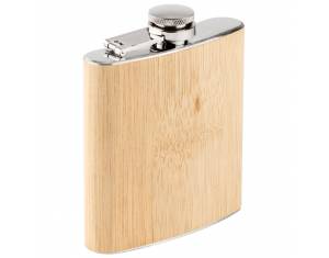 Pljoska metalna presvučena bambusom 175ml natur