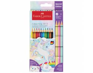 Boje drvene  10boja Grip 2001+3boje drvene Sparkle pastel Unicorn Faber Castell 201542 blister