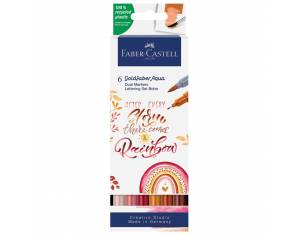 Marker obostrani akvarel  6boja Lettering BoHo Goldfaber Faber Castell 164518 sortirano blister