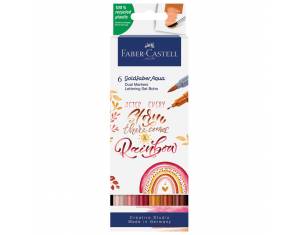 Marker obostrani akvarel  6boja Lettering BoHo Goldfaber Faber Castell 164518 sortirano blister