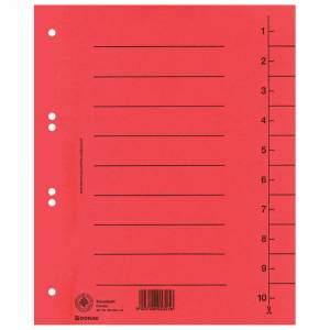 Pregrada kartonska A4 250g pk100 Donau 8610001-04 crvena