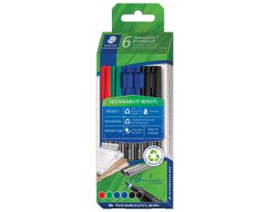 Marker permanentni 0,6mm pk6 reciklirani Lumocolor Staedtler 318 C6-1