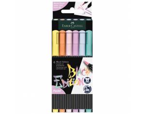 Flomaster brushpen  6boja Black Edition Faber Castell 116453 pastel blister