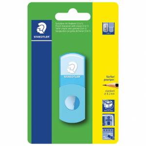 Šiljilo-gumica pvc s pvc kutijom 1rupa Staedtler 511SEF30BK neon tirkizna blister!!