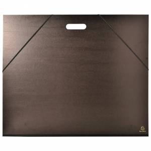 Mapa kartonska lakirana sa gumicom i integriranom ručkom 59x72 cm(B2) Exacompta 548900E crna