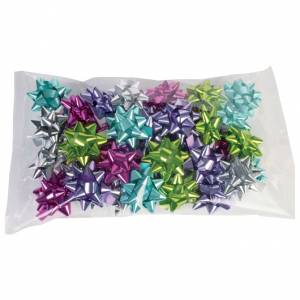 Mašna ukrasna samoljepljiva 75 mm Mexico metallic pastel Prasent 78840-098 sortirano