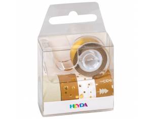 Traka Deco ljepljiva 12 mmx3m novogodišnja s uzorkom pk5 Heyda 20-35845 38 zlatna blister