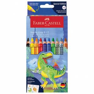 Boje drvene 10 boja Jumbo Grip Dino Faber Castell 110922 blister
