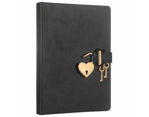 Dnevnik s ključem čisti 160L Hush-Hush Marker metalik crni 4404
