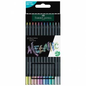 Boje drvene 12boja trokutaste Black Edition Metallic Faber Castell 116415 blister