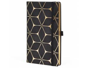 Notes 13x21 cm crte 96L s gumicom Castelli Gold Flower crno/zlatni