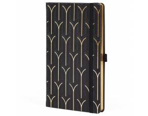 Notes 13x21 cm crte 96L s gumicom Castelli Gold Arch crno/zlatni