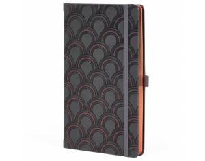 Notes 13x21 cm crte 96L s gumicom Castelli Copper Art Deco antracit/bakreni