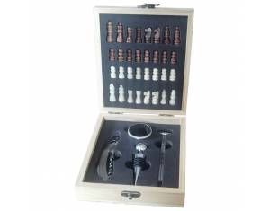 Set za vino - 3 dijela+igra šah u bambus kutiji