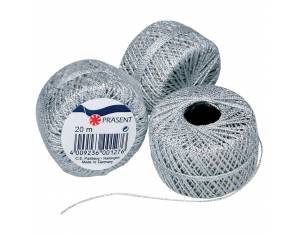 Špaga ukrasna metalik fi-2 mm/20m Prasent 127-631 srebrna