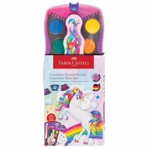 Boja vodena fi 24 mm 12 boja + bijela tempera Connector Unicorn Faber Castell 125035