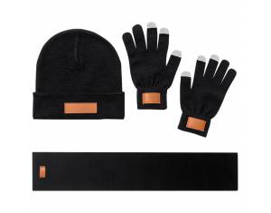 Set poklon muški kapa,rukavice i šal Makito 22007 crn